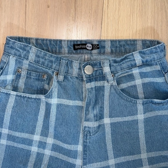 Boohoo Blue Striped Denim Jeans Light Wash Size 4 - Picture 2 of 6